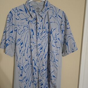 Under Armour Men's Blue and Gray Casual Shirt